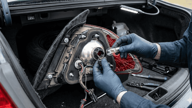 real picture of repairing the taillight