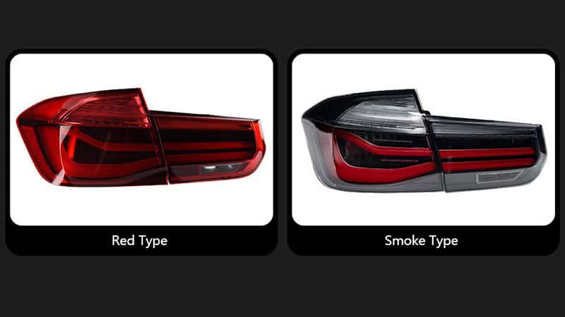 BMW F30 and F35: red type and smoke type