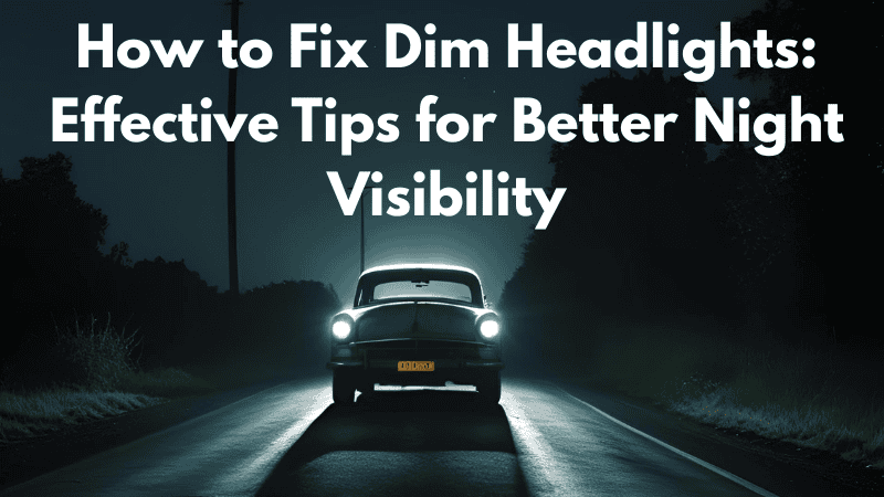 Dim headlights on a car at nig