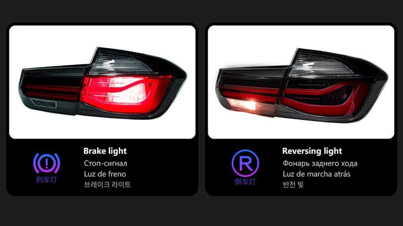 BMW F30 and F35: brake light and reversing light