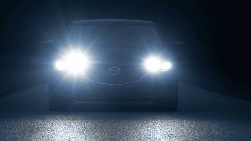 A car's headlights causing glare
