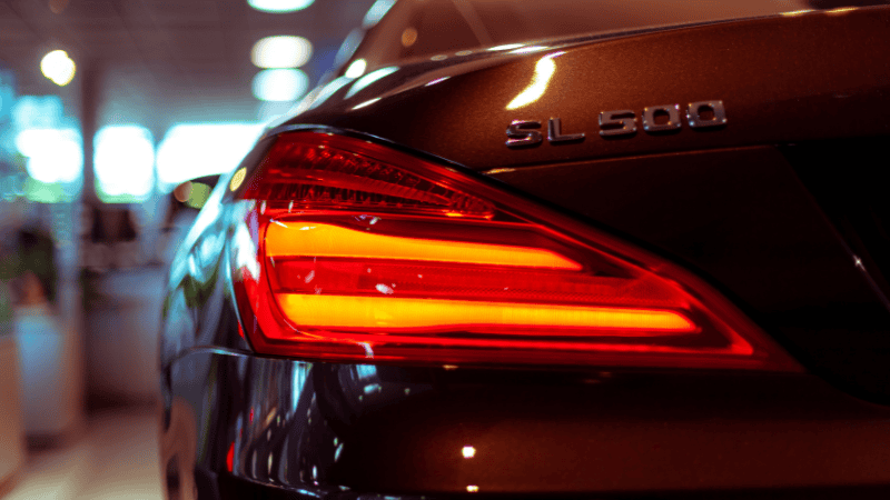 close-up of a tail light