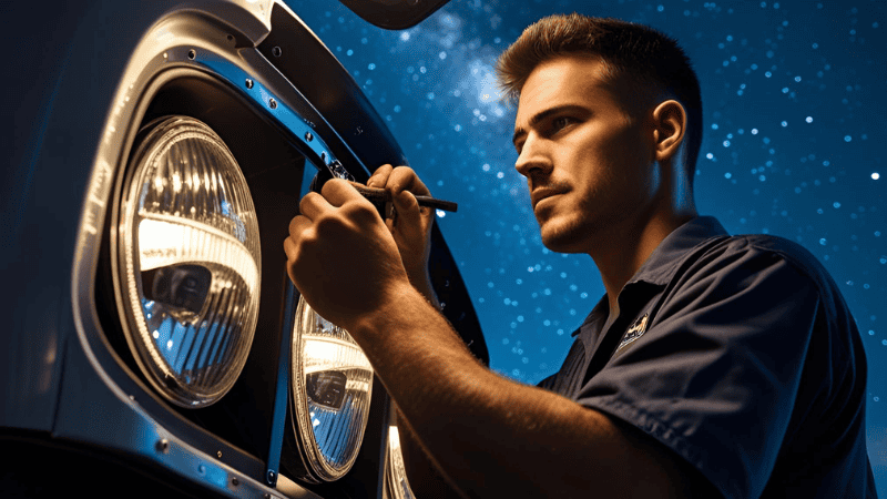 Install the vehicle lights of the truck