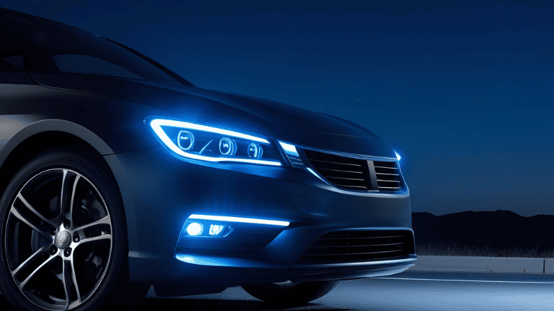 LED healight with blue light