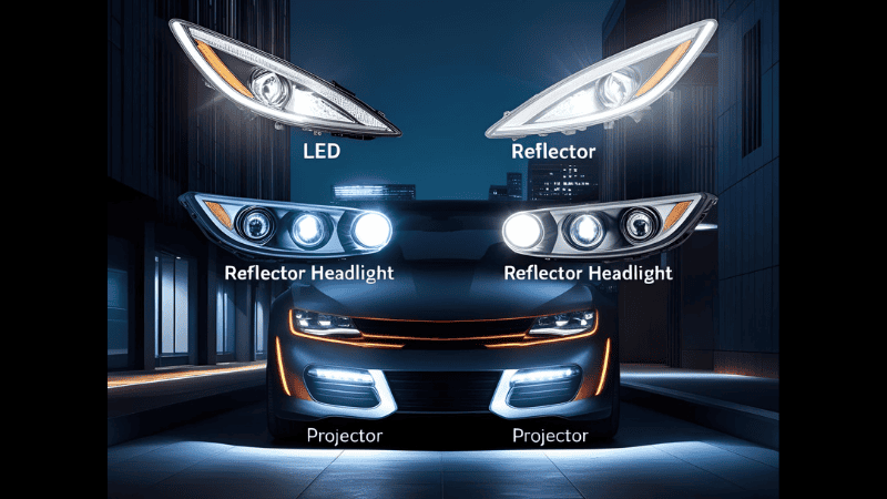 LED vs. Reflector vs. Projector Headlight