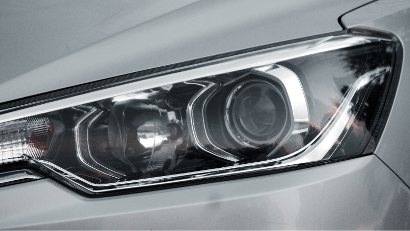 Close-up of led headlights