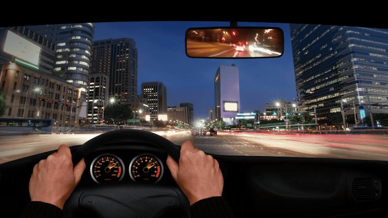 driving on the city road