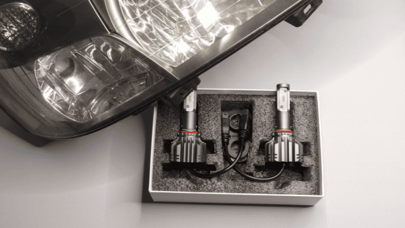 LED Headlight Bulbs on the box