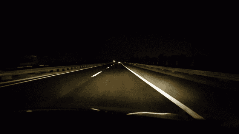 driving at night.