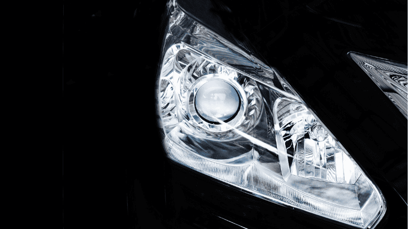 HID headlight on a car