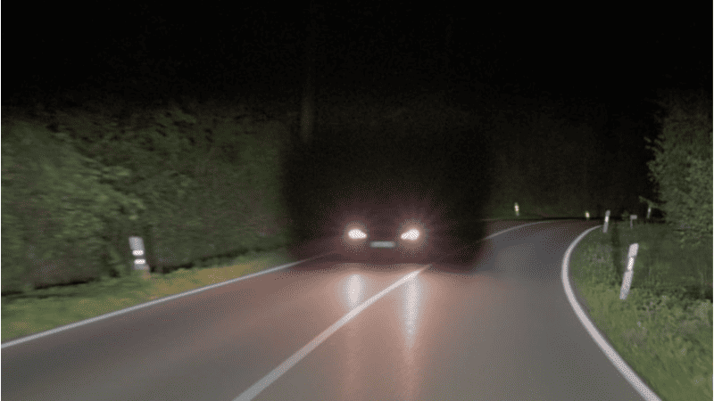 Headlight at night