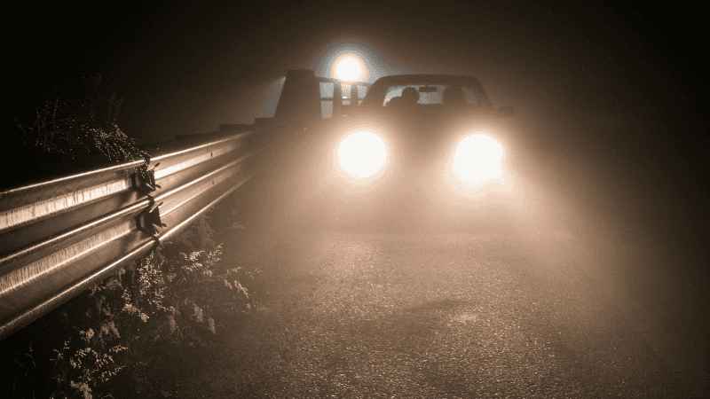 A modern car with H11 LED headlights on