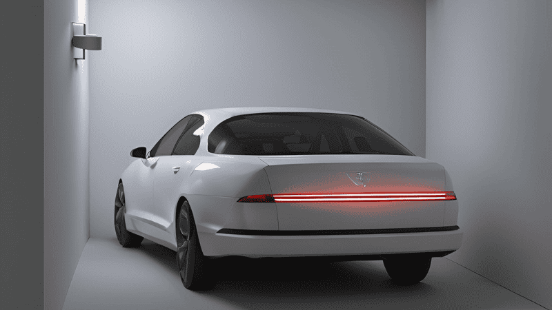 car to a flat surface with a flat wall