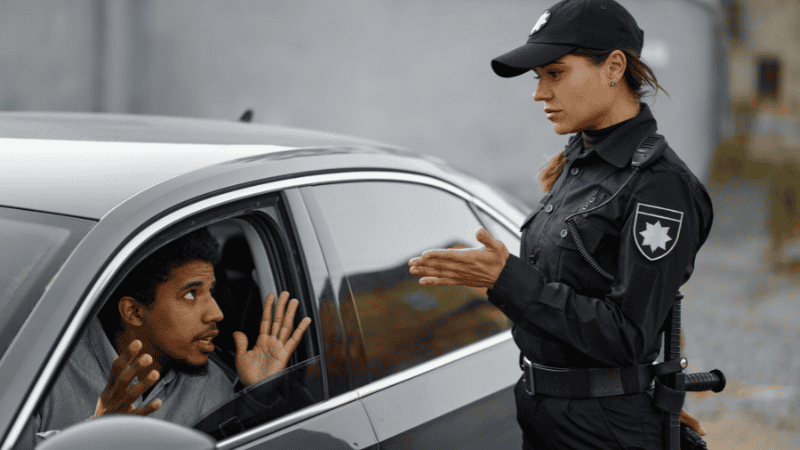 Staff are interrogating the driver of the vehicle.