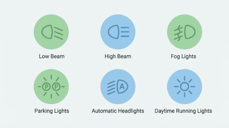 Car Headlight Symbols