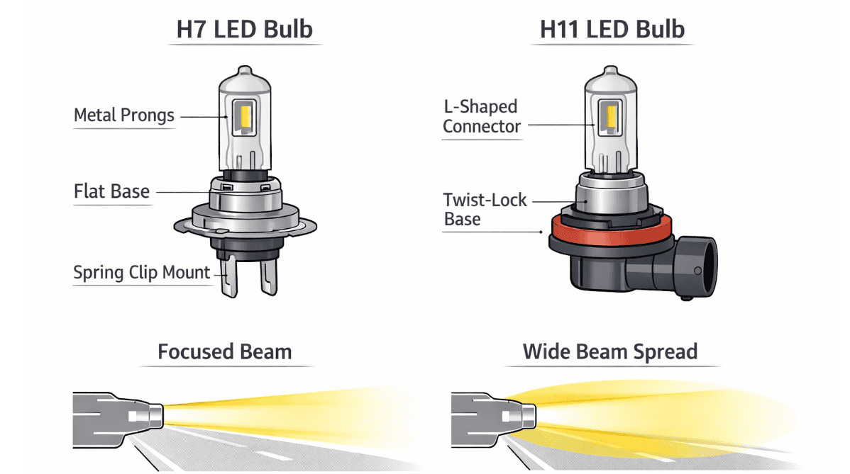 H7 vs H11 LED Headlight Bulbs