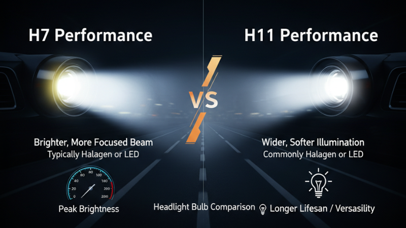 A comparison of the performance of h7 and h11 bulbs