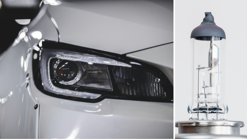 A car with the H7 LED headlight bulb and the details of it