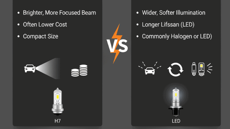 H11-LED-Scheinwerferlampen vs. H7-LED-Scheinwerferlampen