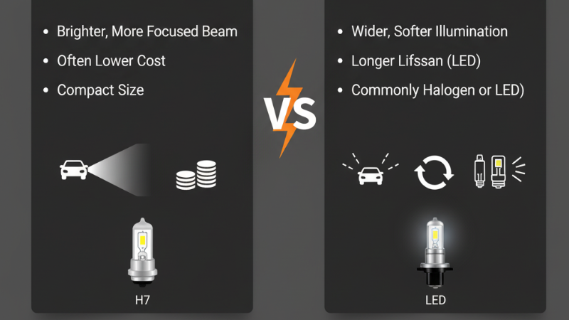 H11 LED headlight bulbs vs H7 LED headlight bulbs